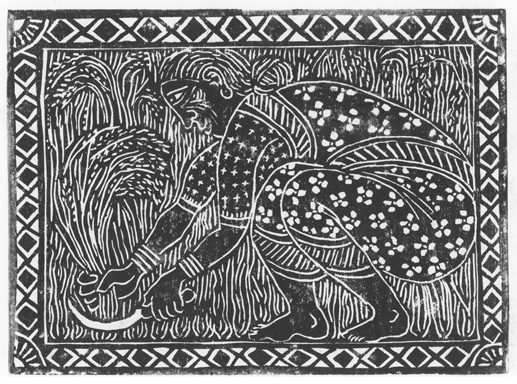 Woman reaping